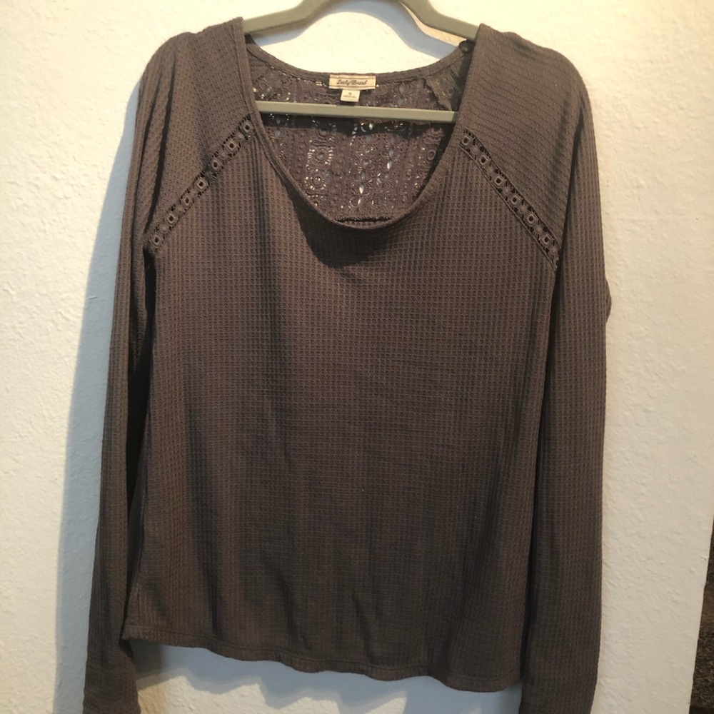 Lucky Brand deep purple long sleeve blouse